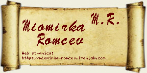 Miomirka Romčev vizit kartica